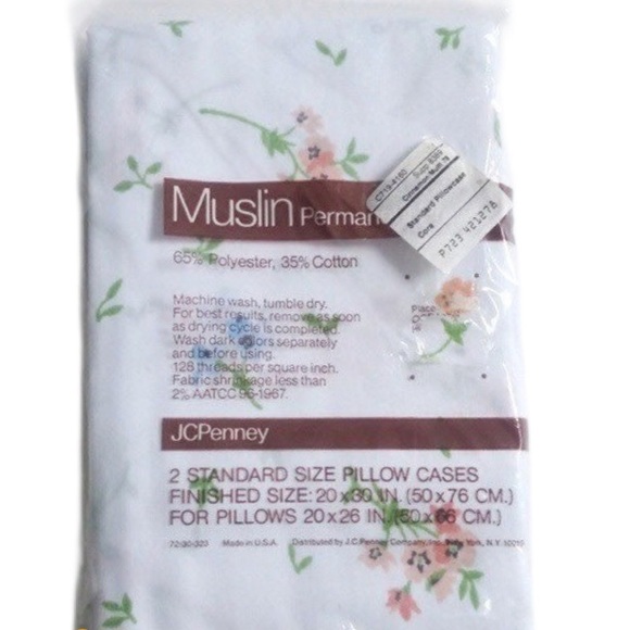 Bedding Vintage 7s Jcpenney Muslin Standard Pillow Case Set Poshmark